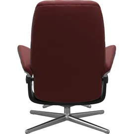 Stressless Relaxsessel STRESSLESS "Consul", rot (cherry paloma), B:91cm H:102cm T:79cm, Leder PALOMA: PALOMA ist ein durchgefärbtes Semianilin-Möbelleder mit natürlicher Narbung., Sessel, Relaxsessel, mit Cross Base, Größe S, M & L, Holzakzent Schwarz