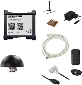 Kathrein CAR 4G LTE WLAN Router Set mit Dual-SIM Funktion und Außenantenne schwarz