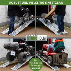 Trutzholm Auffahrrampe 226 cm 1360 kg klappbar Aluminium profiliert silber 2 St.