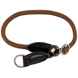 lionto Hunde-Halsband Hundehalsband mit Zugstopp, Retrieverhalsband, Nylon, 65 cm, dunkelbraun braun 1 cm x 65 cm