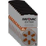 60x RAYOVAC Extra Advanced 312 Hörgerätebatterien PR41 10x6er Blister Zink-Luft