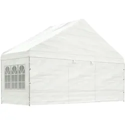 vidaXL Pavillon mit Dach Weiß 5,88x2,23x3,75 m Polyethylen