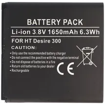 AccuCell Akku passend für HTC Desire 300, Li-Ion, 3,8V, 1650mAh, 6,3Wh