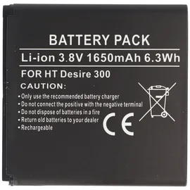AccuCell Akku passend für HTC Desire 300, Li-Ion, 3,8V, 1650mAh, 6,3Wh