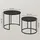 home collective Couchtisch 2er Set Rund Beistelltisch Loft Design 2 in 1 Verschachtelung kratzfeste Oberfläche, Wohnzimmer Marmor Optik mit Schwarzen Beinen