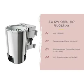 Karibu Quadro inkl. 3,6 kW Ofen + ext. Steuerung