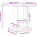 vidaXL Esstisch Hochglanz-Weiß 80x80x75 cm Holzwerkstoff