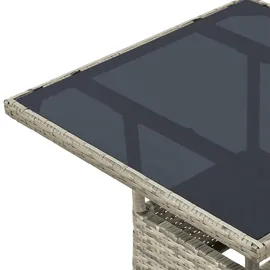 Juskys Yoro Polyrattan Gartentisch quadratisch 60 x 60 cm Grau