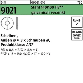 Reyher Scheibe DIN 9021/ISO 7093 3,2x9x0,8mm Stahl galvanisch verzinkt
