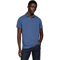 Tommy Hilfiger Poloshirt Slim Fit mit Knopfleiste, Blau (Aegean Sea), L