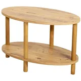 [en.casa] Couchtisch Højreby mit unterer Ablage Wohnzimmertisch Kaffeetisch 43 x 70 x 44 cm Oval Holzoptik