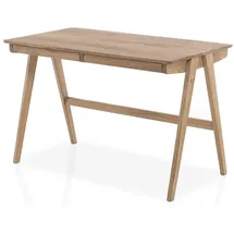 MCA Furniture Schreibtisch Delia Asteiche massiv geölt mit Schubladen, Breite 120 cm