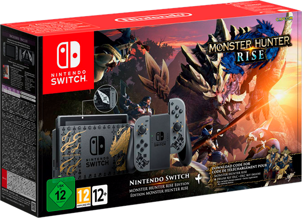 Switch With Joy-Con - Grey - Monster Hunter Rise