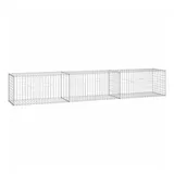 vidaXL Gabionenwand mit Abdeckung 300×50×50 cm Verzinkter Stahl