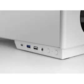 Tacens SAGITTA20, ATX PC-Gehäuse, LED-Bildschirm mit Echtzeit-Temperaturen, 3X 120mm Lüfter, Seitliches Gehärtetes Glas, Front Mesh Metall Staubschutz, CableHatch, USB-C, Weiß