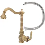 Garosa Waschbecken Wasserhahn, antikes Messing Badezimmer Waschtischarmatur Waschtischarmatur Wasserhahn Einhand 360 ° drehbare Waschbecken Wasserhähne