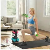 sportnow Hantel-Set Kurzhanteln 1-4 kg rutschfeste Griffe bunt/grau/grün/rosa