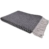 fair de luxe Wohndecke 150 x 200 cm Schwarz/Weiß