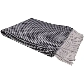 fair de luxe Wohndecke 150 x 200 cm Schwarz/Weiß