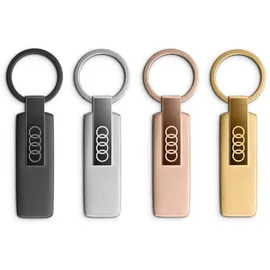 Audi Collection Audi Schlüsselanhänger Edelstahl Schlüsselring Keyring, mit Audi Ringe Emblem, rosé