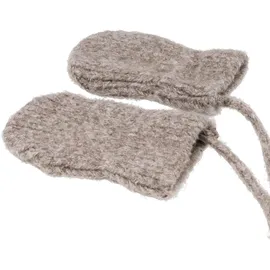 Maximo Fäustlinge MAXIMO, Mädchen, Gr. 6M, braun (braun, meliert), Strick, Materialmix, meliert, Handschuhe Fäustlinge, ohne Daumen, für Babys, mit Halteband, Materialmix
