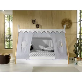 58 aufm Kessel Kinderbett Karyn 7 206 x 98 x 158 cm Kiefer massiv weiß/natur beige