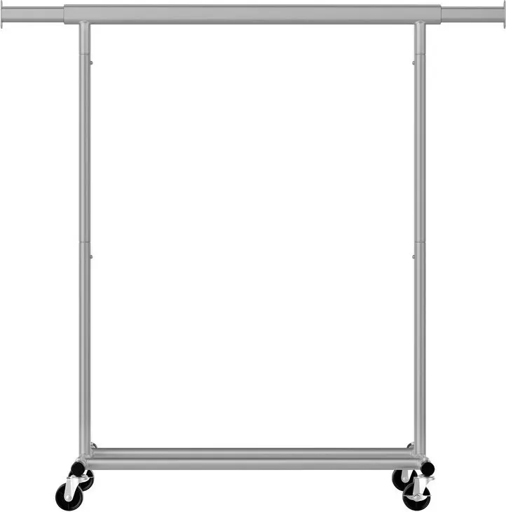 Ochama Mobiler Garderobenständer, mit flexibler Kleiderstange, bis 100 kg belastbar, 45 x (92-132) x 161,5 cm, grau