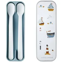 Mepal – Fütterlöffel Mepal Mio – Babylöffel – Kleinkind Fütterlöffel – Baby Besteck – Spülmaschinengeeignet – BPA frei – 2er Besteck Set – Sailors Bay