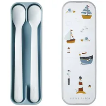 Mepal – Fütterlöffel Mepal Mio – Babylöffel – Kleinkind Fütterlöffel – Baby Besteck – Spülmaschinengeeignet – BPA frei – 2er Besteck Set – Sailors Bay