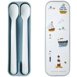 Mepal – Fütterlöffel Mepal Mio – Babylöffel – Kleinkind Fütterlöffel – Baby Besteck – Spülmaschinengeeignet – BPA frei – 2er Besteck Set – Sailors Bay