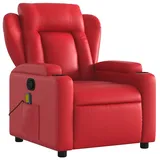 vidaXL Massagesessel mit verstellbarer Rückenlehne Kunstleder 94,5 x 100 x 0 cm Rot mit Fernbedienung