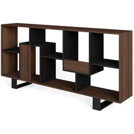 SKRAUT HOME Bücherregal 67 x 31 x 174 cm Dunkle Eiche/Schwarz