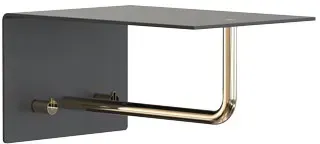 frost UNU Wandgarderobe 4016 mit 2 Haken schwarz matt/gold poliert - schwarz matt