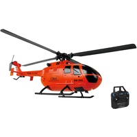 efaso C186 RC Helikopter BO-105 Hubschrauber rot ferngesteuert Flybarless Sechs-Achsen Gyroscope - Autostart-Landung 4-Kanal RC Hubschrauber RTF 2,4GHz