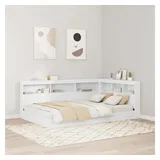 vidaXL Aufbewahrungskopfteil mit Regal Weiß 120 cm Holzwerkstoff