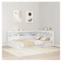 vidaXL Aufbewahrungskopfteil mit Regal Weiß 120 cm Holzwerkstoff