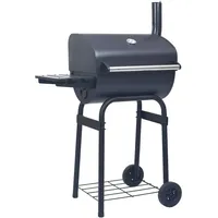 Prolenta Premium Holzkohlegrill Smoker mit Unterer Ablage Schwarz