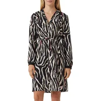 Comma, Hemdblusenkleid Animal-Print Schwarz/Mehrfarbig 38