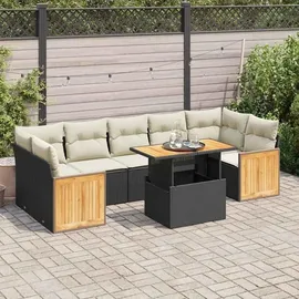 vidaXL Garten-Lounge-Set 8-tlg. schwarz