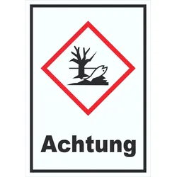 Schild Gewässergefährdend Achtung Verunreinigung von Wasser hochkant A0 (841x1189mm)