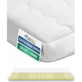 AM Qualitätsmatratzen 3D Deluxe 7-Zonen Kaltschaum Topper RG50 Made in Germany mit Lyocell Bezug | Anti-Rutsch 80x190cm