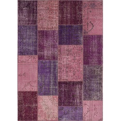 Vintage Teppich Patchwork 200 x 300 cm Mischgewebe Pink