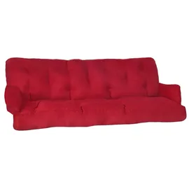 Beautissu Auflage 180 x 50 x 8 cm rot 2-tlg.