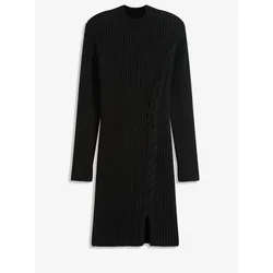 bonprix Figurbetontes Strickkleid mit Schnürung, schwarz, 48/50 (XL)