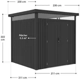 Juskys Gerätehaus Luzern Pro 5,3 m2 - Metall Geräteschuppen - wetterfest & abschließbar - Anthrazit