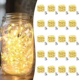 Montegoni LED Lichterkette Kupferdraht 2 m Warmweiß