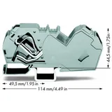 WAGO 785-601 Durchgangsklemme 16mm Zugfeder Belegung: L Grau 15St.