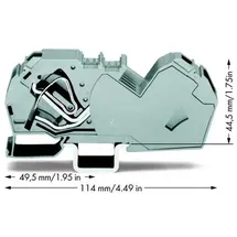 WAGO 785-601 Durchgangsklemme 16mm Zugfeder Belegung: L Grau 15St.