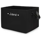 yky Aufbewahrungskorb für Haustierspielzeug, Filz, Herz, Schwarz, L 29 x 24 x 39 cm