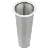 304 Edelstahl Cold Brew Kaffeefilter Kegelnetz mit weißem Gummikreis Kaffeebrüh-Ei für Fruchtgetränke